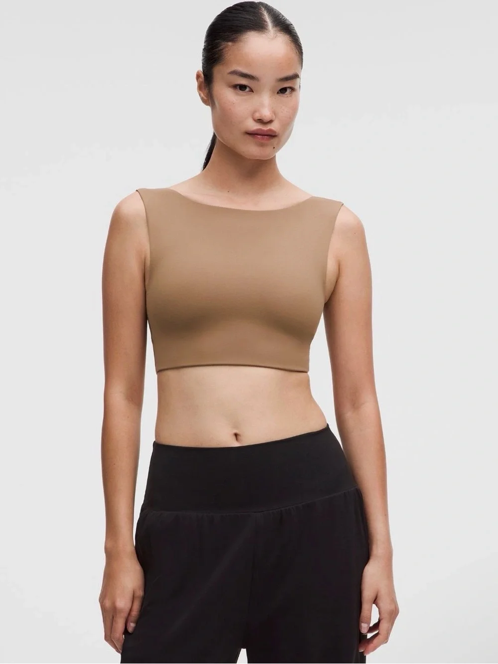 Lululemon Bend This Front-to-Back Bra Boat and Scoop Neck Sand